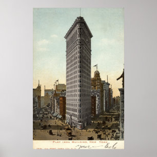 Poster Immeuble en fer plat, New York City 1918 Vintage