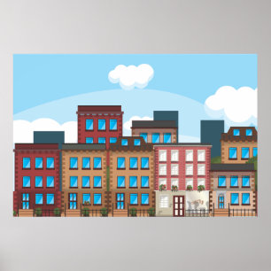 Poster Immeubles en grès brun