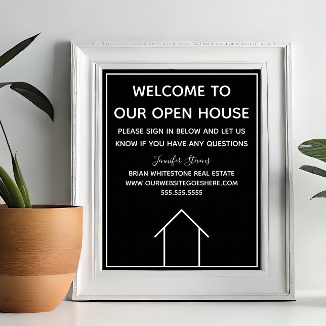 Poster Immobilier sur mesure Bienvenue à notre Open House (Créateur téléchargé)