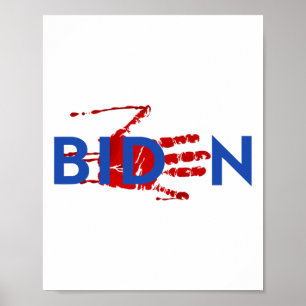Poster Impeach Biden Squelette sanglant main Halloween