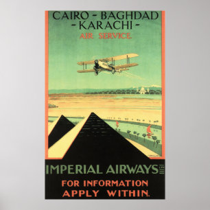 Poster IMPERIAL AIRWAYS Air Service Retro Airlines Affich