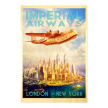 Imperial Airways Londres & New York Vintage voyage