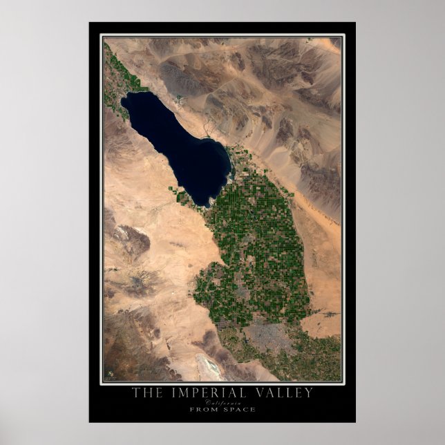 Poster Imperial Valley Californie Du Satellite Spatial (Devant)