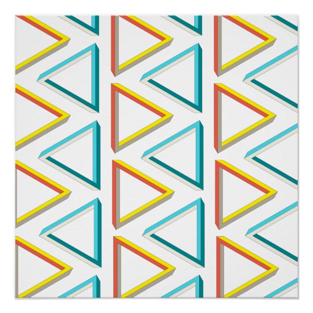 Poster Impossible triangles geek motif (Devant)