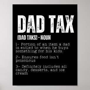 Poster Impôt Drôle papa Définition de l'impôt Fête des pè