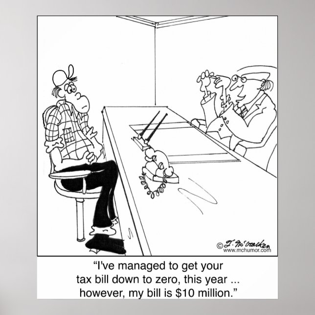 Poster Impôt zéro, CPA Bill 10 millions de dollars (Devant)