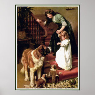 Poster Impression : Bonne nuit - avec St Bernard