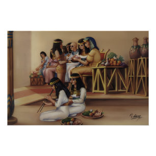 Poster Impression d'art fine de banquet royal égyptien an