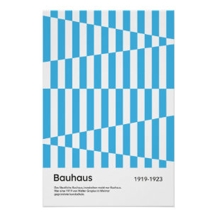 Poster Impression d'art géométrique Bauhaus Blue Stripe 1