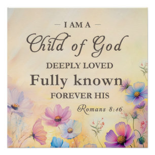 Poster Impression d'art mural de fleurs sauvages chrétien