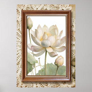 Poster "Impression d'art mural fleur de lotus élégante"