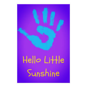 Poster Impression d'art mural pour la nurserie Hello Litt
