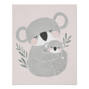Poster Impression de koala pour la nurserie, décoration m
