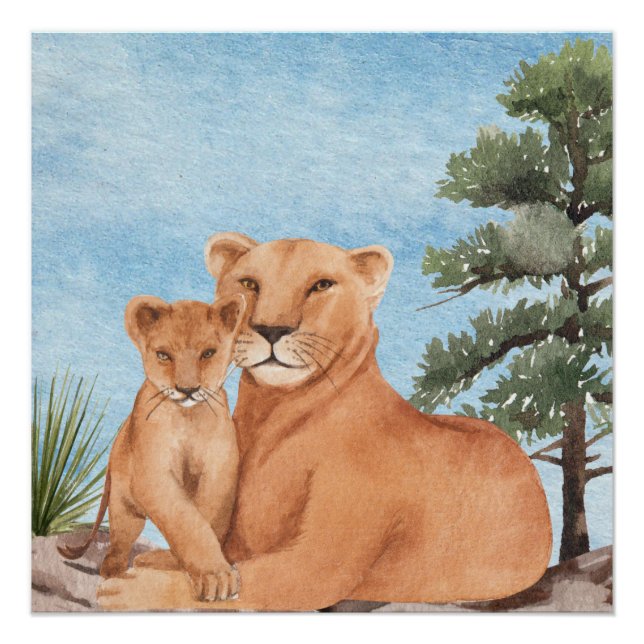 Poster Impression de toile d'amour mère (Devant)