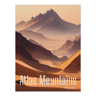 Poster Impression de voyage des montagnes de l'Atlas Maro
