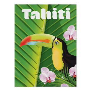 Poster Impression de voyage Tahiti Toucan