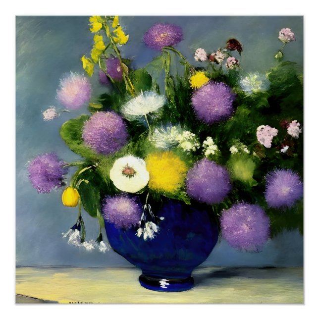Poster Impression du vase de fleurs de couleur douce (Devant)