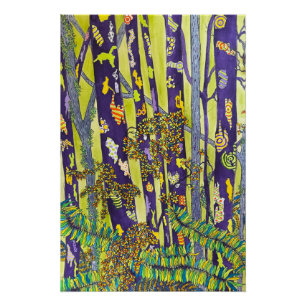 Poster Impression Forêt Bleue