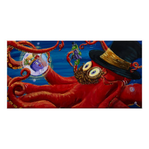 Poster Impression Fred Octopus & Sam Seahorse Steampunk
