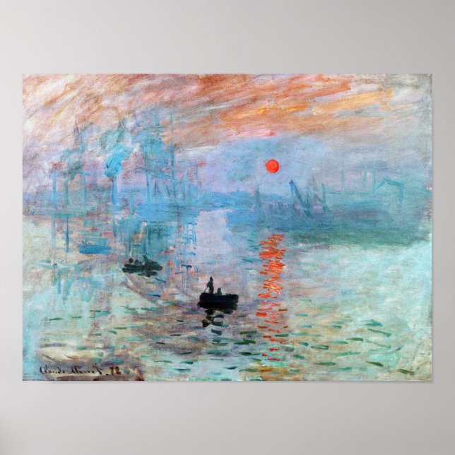 Poster Impression, lever de soleil par Claude Monet (Devant)
