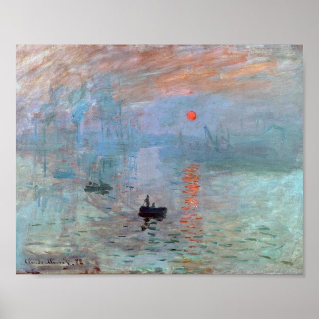 Poster Impression, lever du soleil, Claude Monet (Devant)