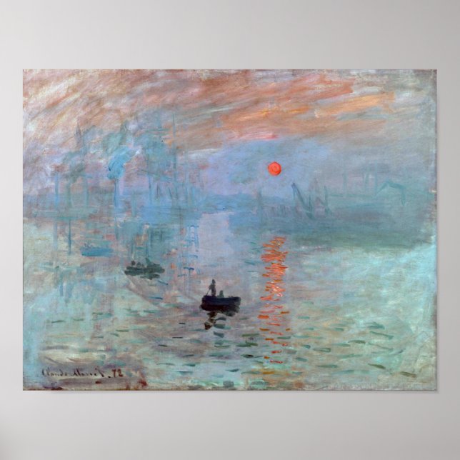 Poster Impression, Sunrise, Claude Monet, 1872 (Devant)
