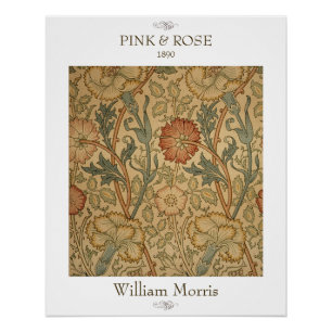 Poster Impression sur toile florale rose et rose William