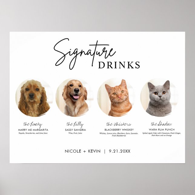 Poster Imprimable 4 Animaux de compagnie Signature Boisso (Devant)