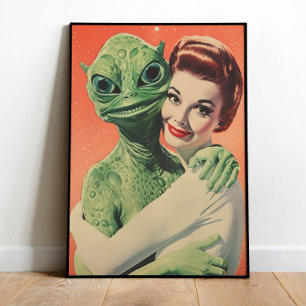 Poster Imprimable d'art mural d'aliens Art d'amour d'alie