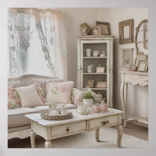 Poster Imprimable photo Shabby style maison chic