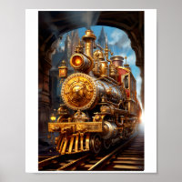Imprimable Steampunk Steam Train Faux Ink 037