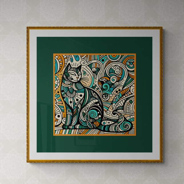 Poster Imprimante de chats Mystic Boho (Créateur téléchargé)