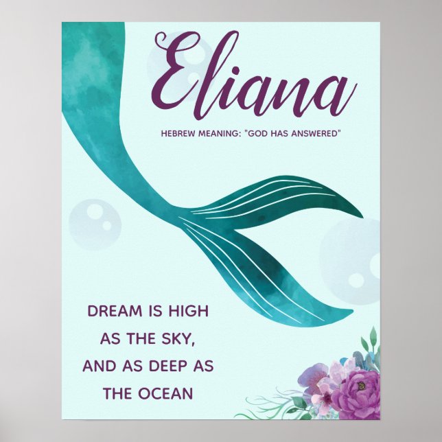 POSTER IMPRIMANTE DE NURSERT MERMAID (Devant)