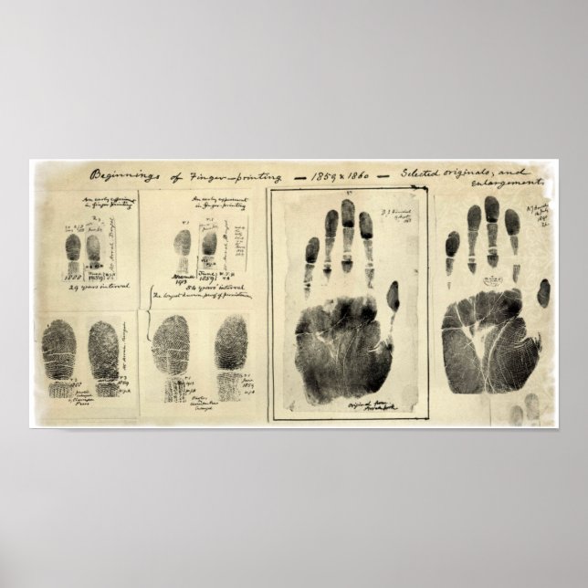 POSTER IMPRIMANTE FINGERRIÈRE FORENSIQUE 1859 (Devant)