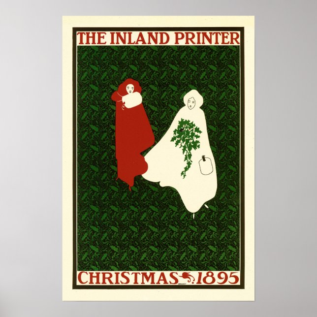 Poster Imprimante intérieure 1895 Noël Will Bradley Art (Devant)