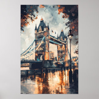 Poster Imprimante murale de voyage Londres Watercolor