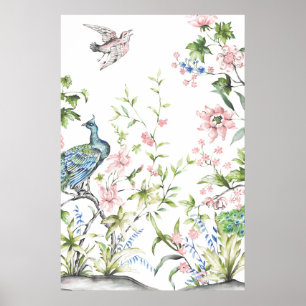 Poster Imprimantes d'art de Chinoiserie blanche 24 par