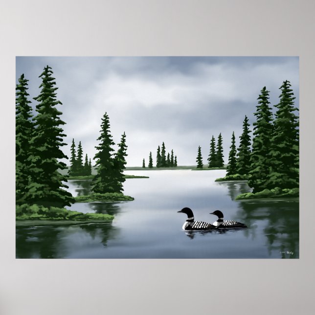 Poster Imprimantes d'art du plongeon huard (Devant)