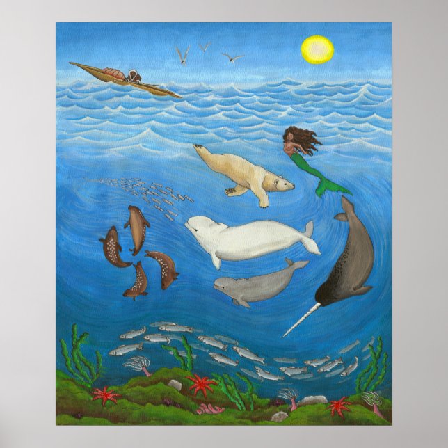 Poster Imprimantes de peinture de mythe inuit (Devant)