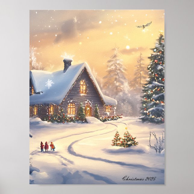 Poster Imprimantes murales de Noël d'hiver (Devant)
