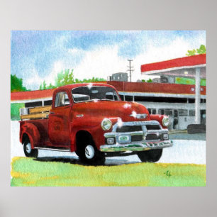 Poster Imprimé 1954 Antique Canvas de Camion