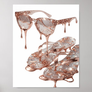 Poster Imprimé argenté EDGE ROSE GOLD GLAMOUR