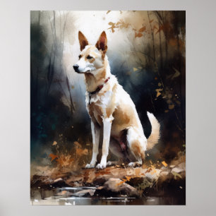 Poster imprimé d'art de chien canadien