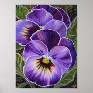 Poster imprimé d'art de panneaux violets par Renee