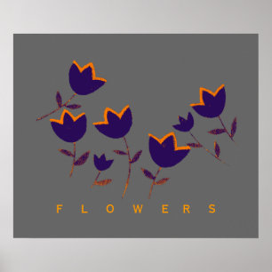 Poster imprimé de fleurs de tulipe décorative