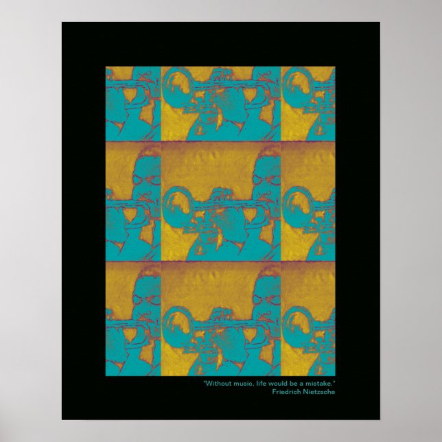 Poster imprimé de trompette pour murs (Devant)