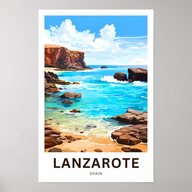 Poster Imprimé de voyage de Lanzarote Espagne (Devant)