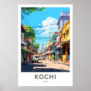 Poster Imprimé de voyages en Inde de Kochi