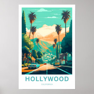Poster Imprimé Hollywood California Travel