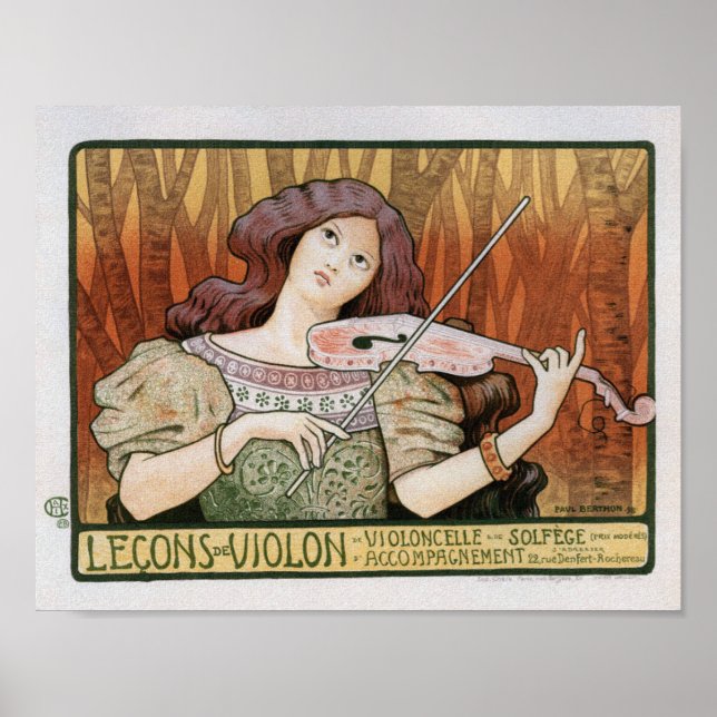 Poster imprimé : Leçons de violon par Paul Berthon (Devant)